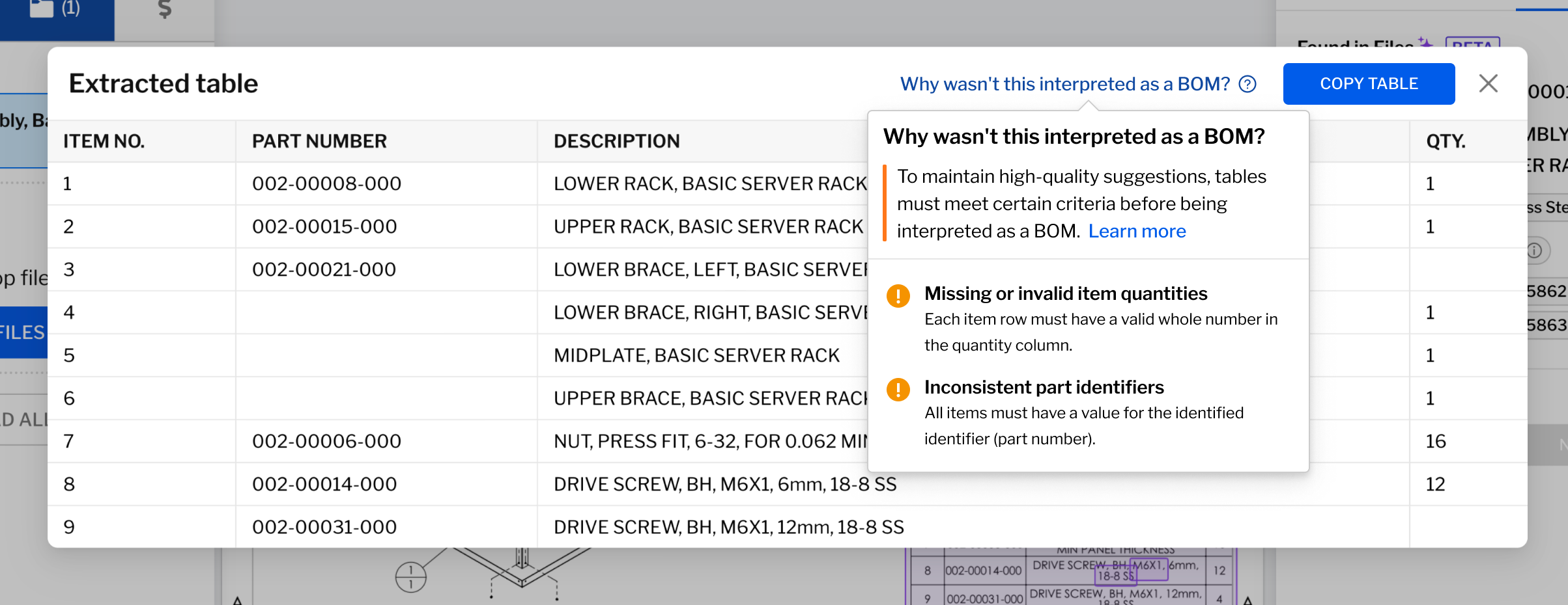 BOM Extractions & Suggestions